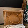 Faux Suede Sherpa Tote Bag 