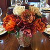 Silk Floral centerpiece, faux silk arrangement 