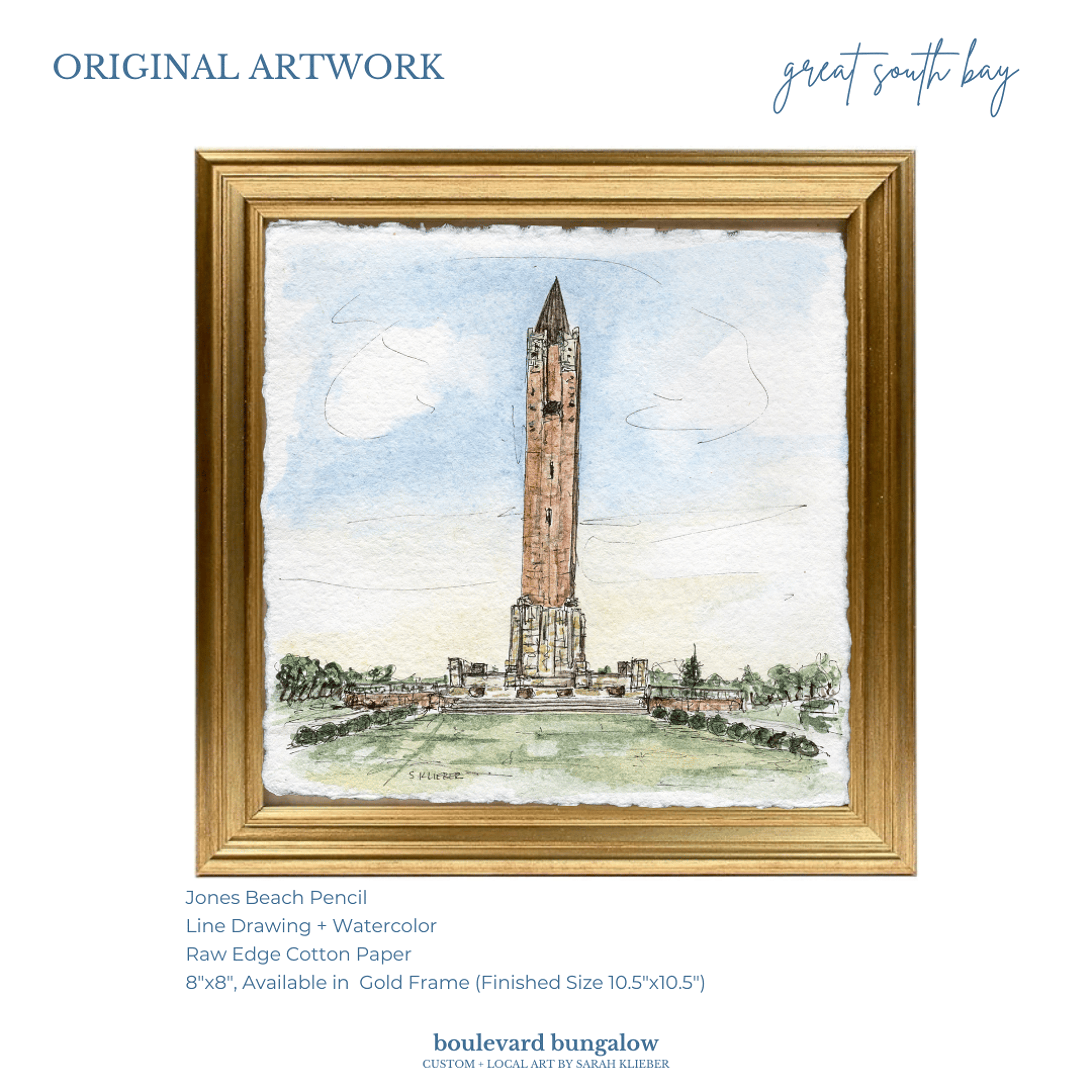 Great South Bay Collection - Jones Beach Pencil 8"x8"