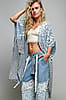 Pol Clothing Powder Blue Boho Crochet Sequin Embroidered Tassel Midi Cardigan
