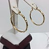 14K yellow Real Solid GOLD Bamboo HOOP EARRINGS 1 1/4'' 5.20 grams