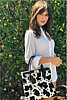 Marinella Medium Black Croc with Black & White Fur Handbag