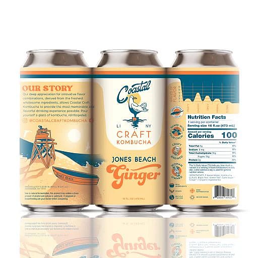Coastal Craft Kombucha Jones Beach Ginger