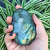 Flashy Handheld Polished Light Gray Blue Labradorite