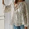 By Together Floral Print Tie Blouse