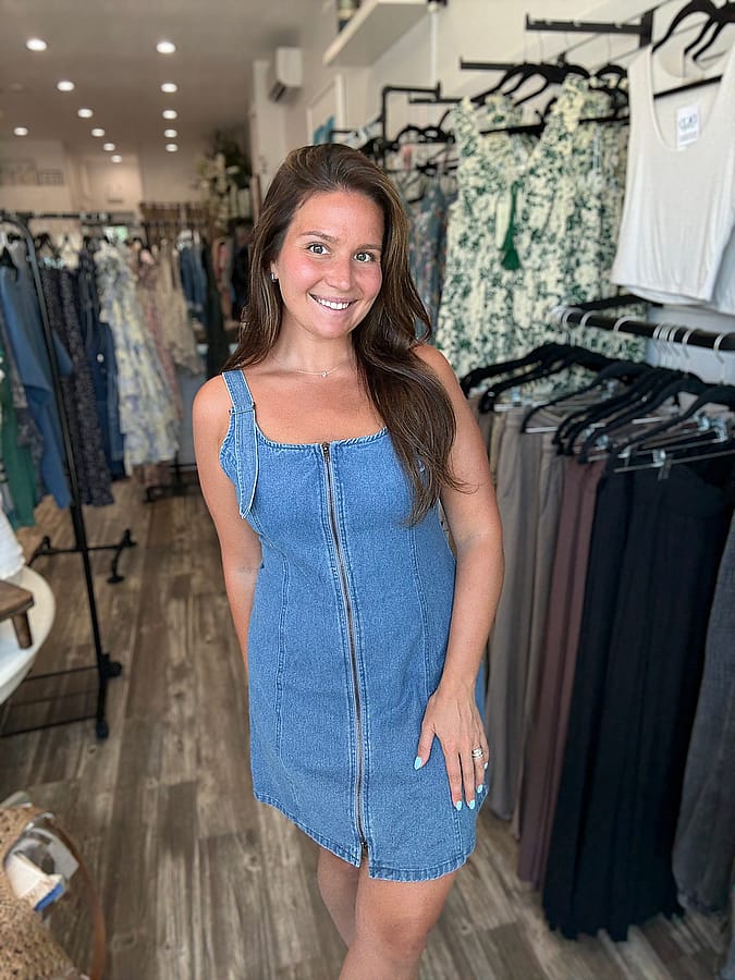 Zipped and Ready Denim Dress
