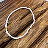 Handmade White Beaded Stretch Anklet