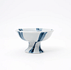 Handmade Blue White Footed Bowl