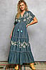 Pol Clothing Deep Denim Embellished Maxi