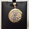 10k Yellow real Gold Solid Men's Saint Michael Archangel and the Devil Medallion Pendant 4.50gr