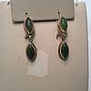 14k Real Yellow Gold Natural Jade Drop Hanging Lady Earrings 3.70gr