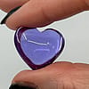 Purple Glass Puffy Heart | Love Token | Worry Palm Stone | Pocket | Hand Blown