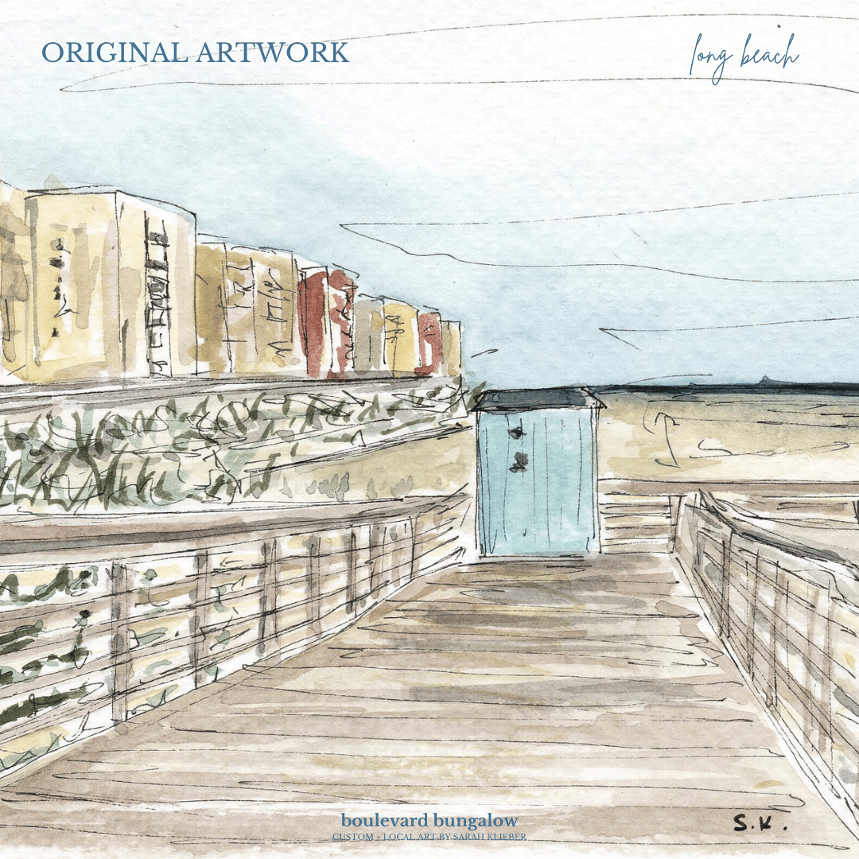 Long Beach - Ticket Booth and Boardwalk 4"x 6"