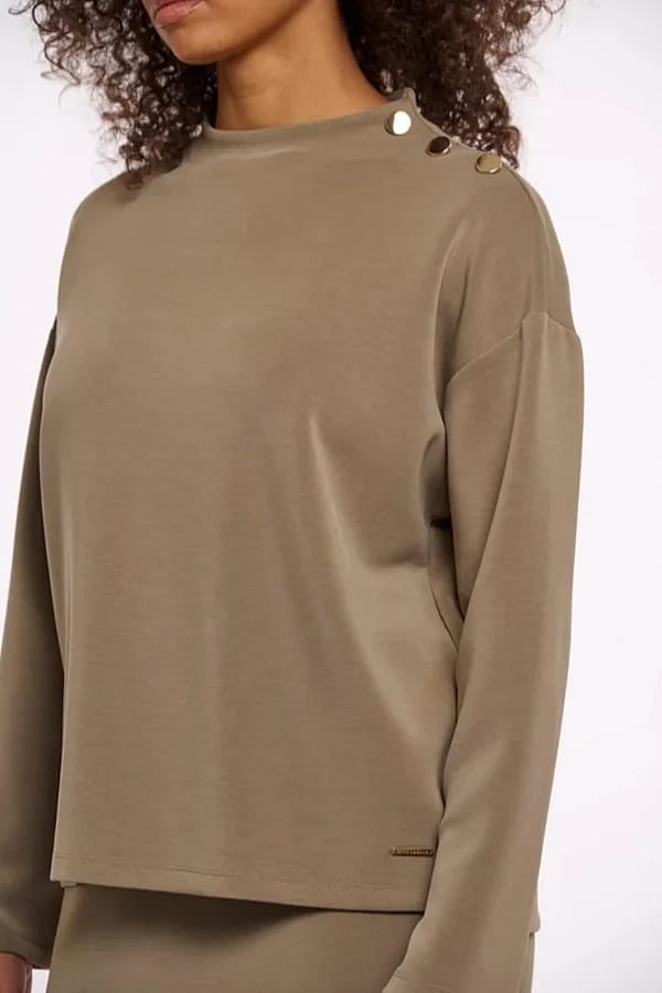 Wide Top Long Sleeve Dark Khaki