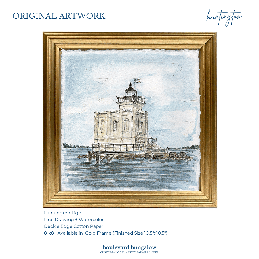 Huntington - Lighthouse Gold Frame 8x8 