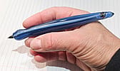 Hand blown blue borosilicate glass pen with refill