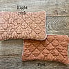 Peach pink silk velvet zipper pouch