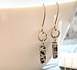 Dalmatian jasper & gold hoop earrings