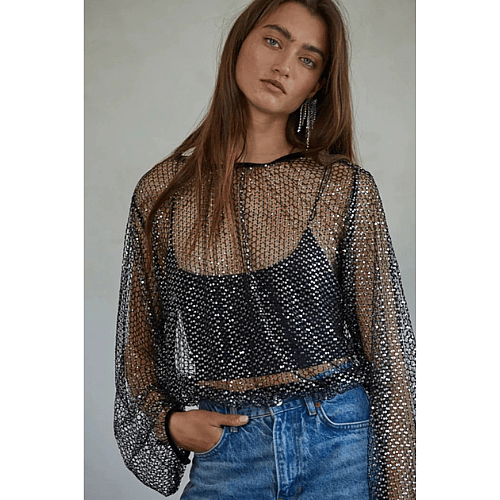 By Together Black Woven Top