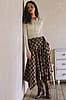 Asymmetrical Plaid Maxi Skirt