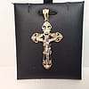 10K Two Tone Real Yellow Gold Fancy Crucifix Cross Charm Pendant 5.00 grams