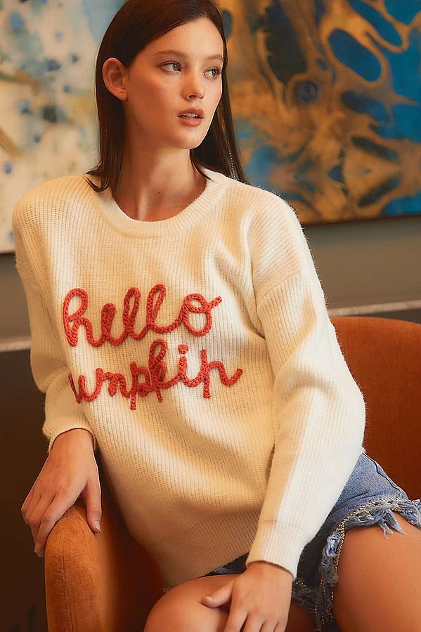 Hello Pumpkin Crochet Sweater