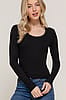 Lacey Trim Long Sleeve Black