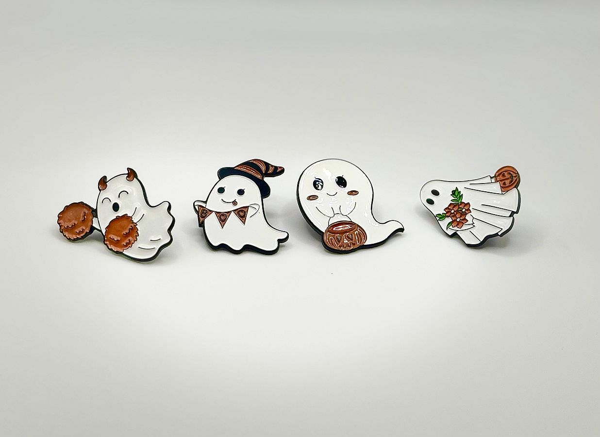 “Haunted Hotties” Ghost Pin Set (4-Pack, Limited Edition)