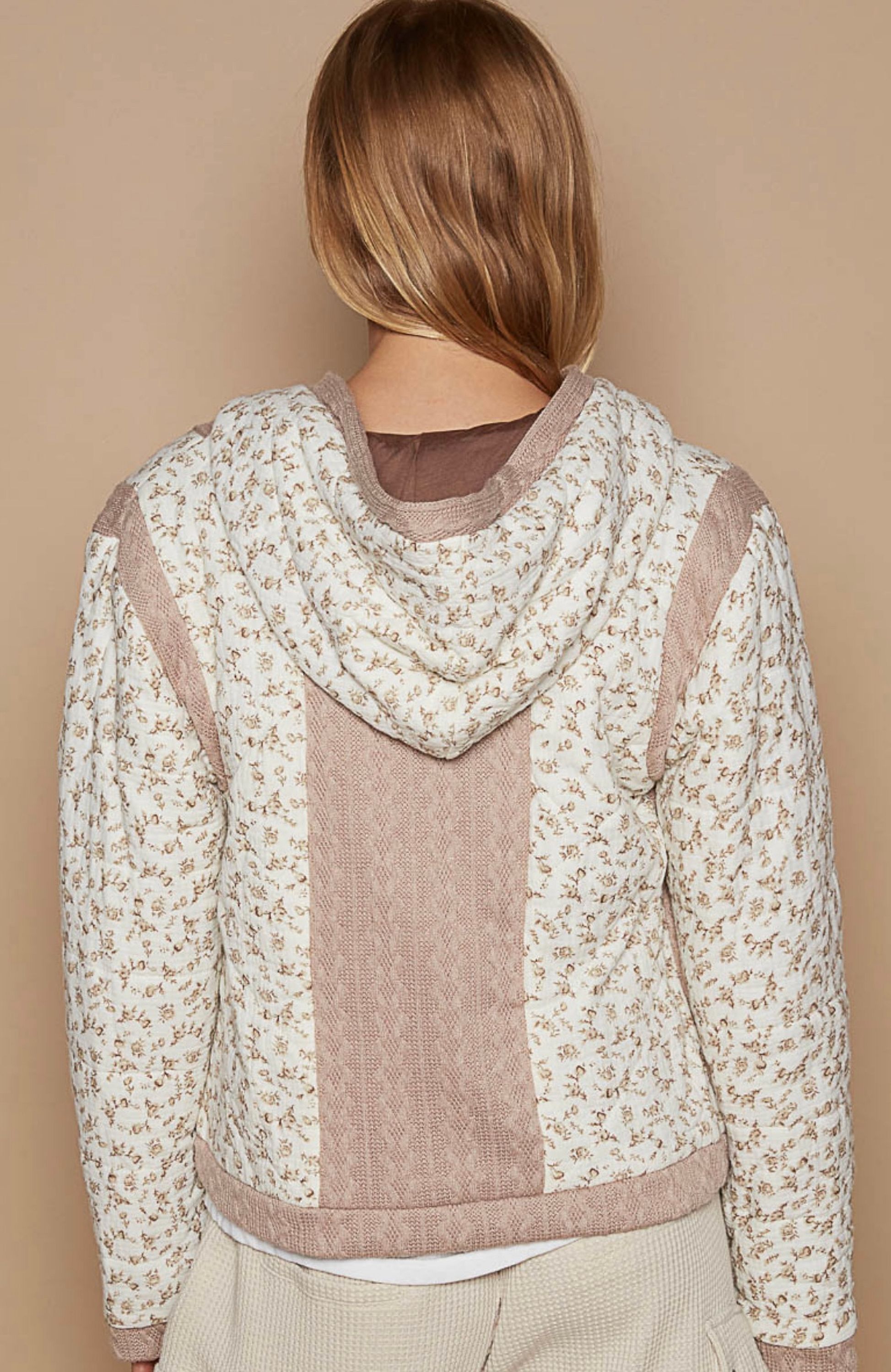 POL Ivory & Beige Floral Jacket