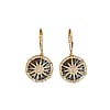 Matte Gold and Black Pave Starburst Earrings
