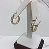 14K yellow solid real GOLD polished plain Cz HOOP EARRINGS 1/2" 3.30 Grams