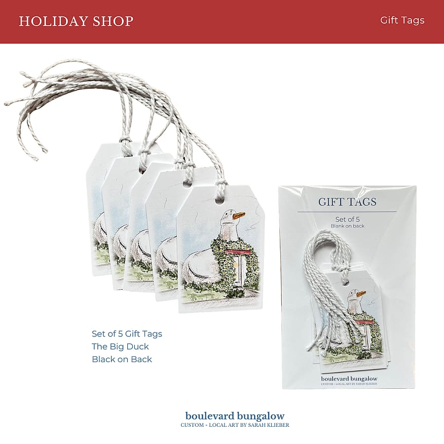The Big Duck Holiday Gift Tags (with Wreath)