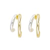 Gold and Silver Polished Double Hoop Earrings