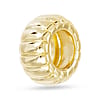 Gold Ribbed Round Charm