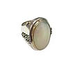 Michael Hawkins mother of pearl ring in sterling silver and gold overlay