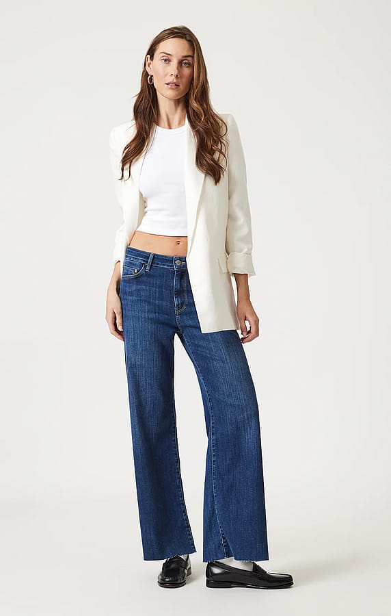 Mavi Paloma Mid Rise Brushed Wide Leg Denim