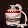 Boho Jute Rope Jug with Red Accents
