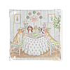 Dogs Playing Mahjong Glass Tray/Wall Art