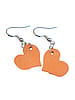 Canteloupe Orange Leather Heart Earrings