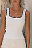 Pearl detail ribbed tank 