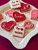 Valentine decorated cookies
