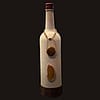 Cream Wine Bottle with Red Top and Gemstone Features 