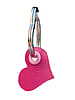 Magenta Leather Heart Keychain