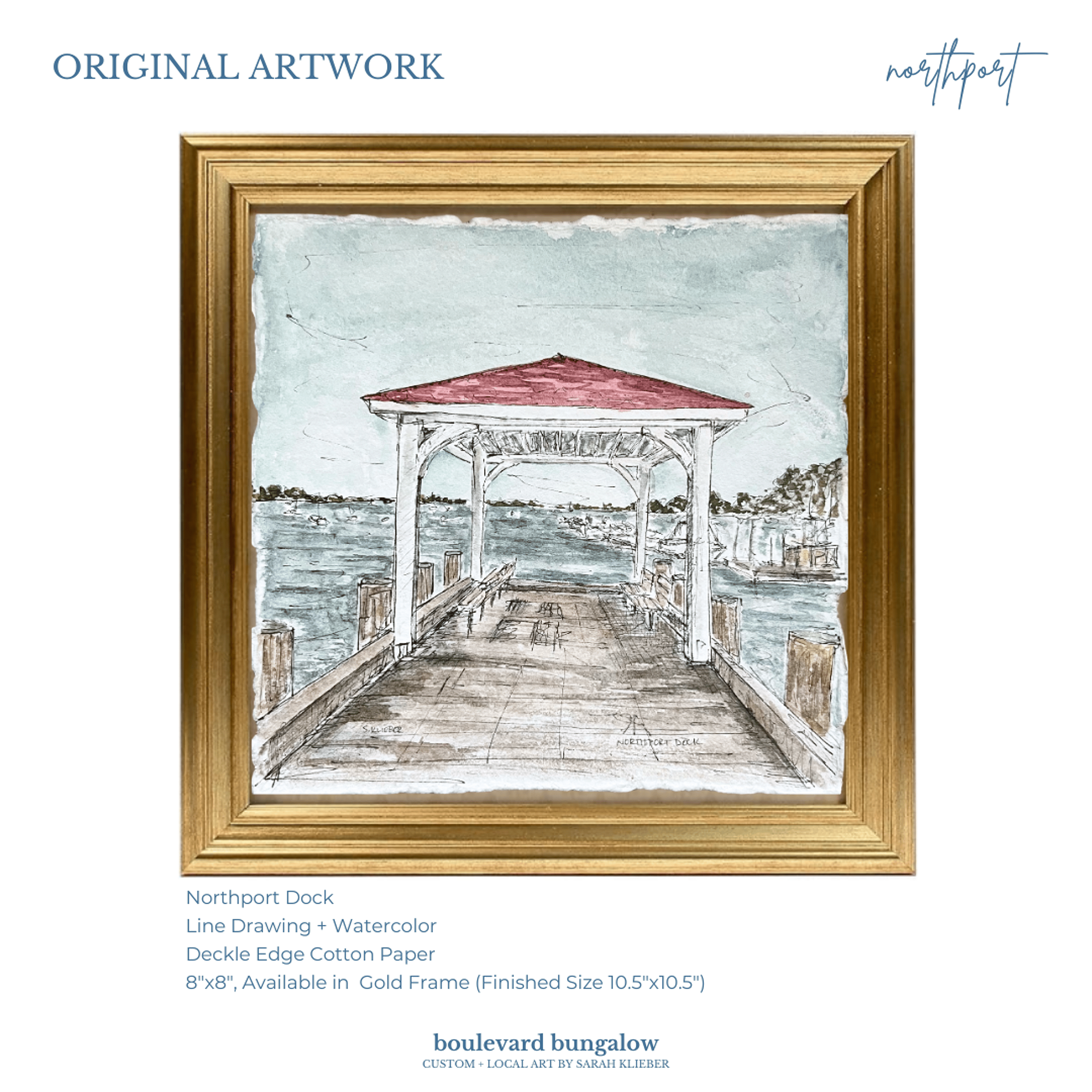 Northport - Northport Dock Gold Frame 8x8 