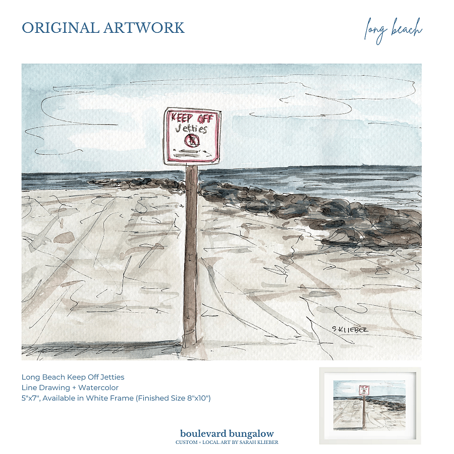  Long Beach Jetties 5"x 7"