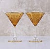 Crystal Martini Glasses - Amber