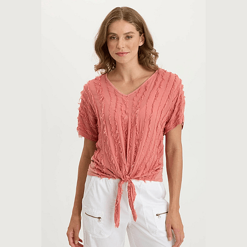 XCVI Curine V-Neck Cherry Fizz
