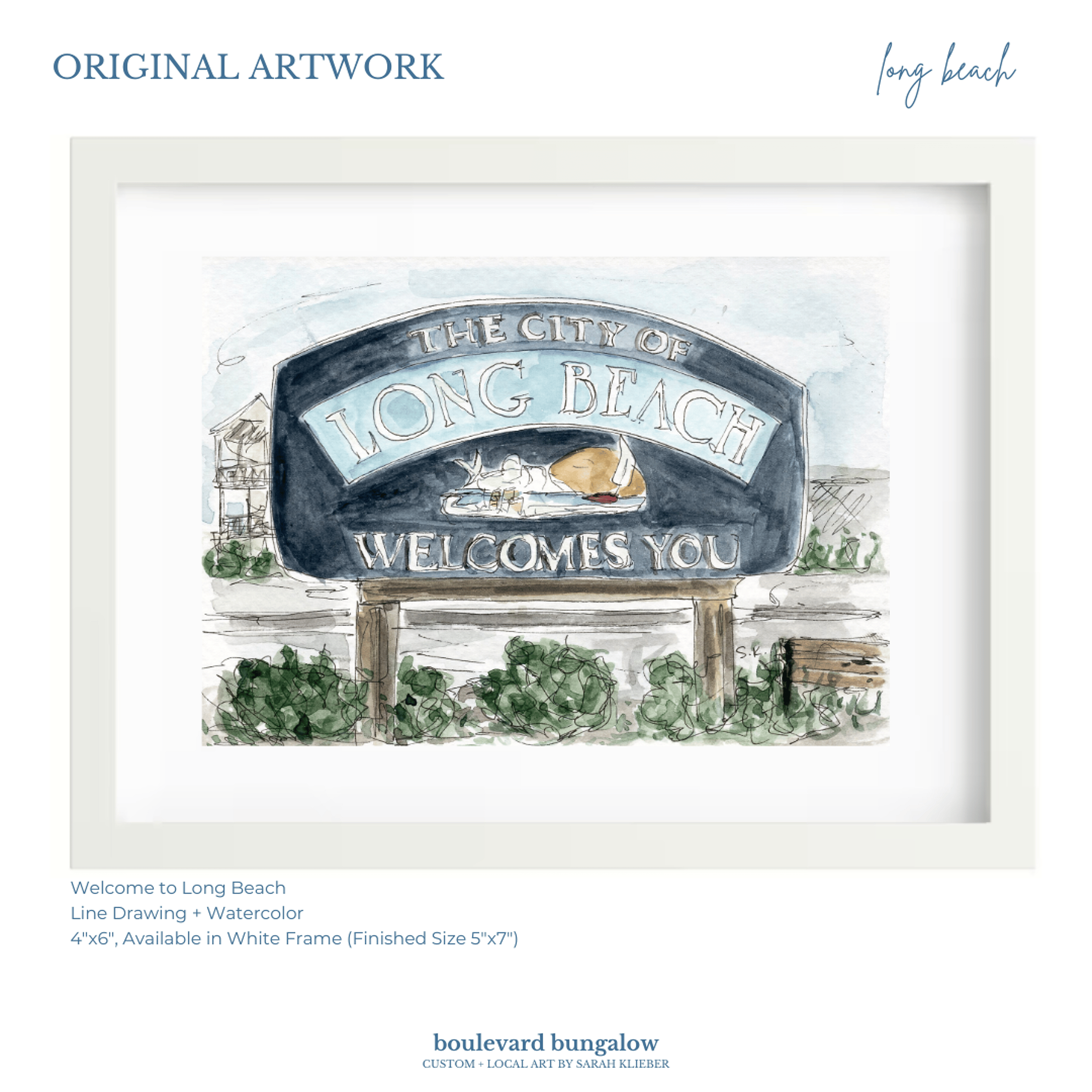 Welcome to Long Beach 4"x 6" 