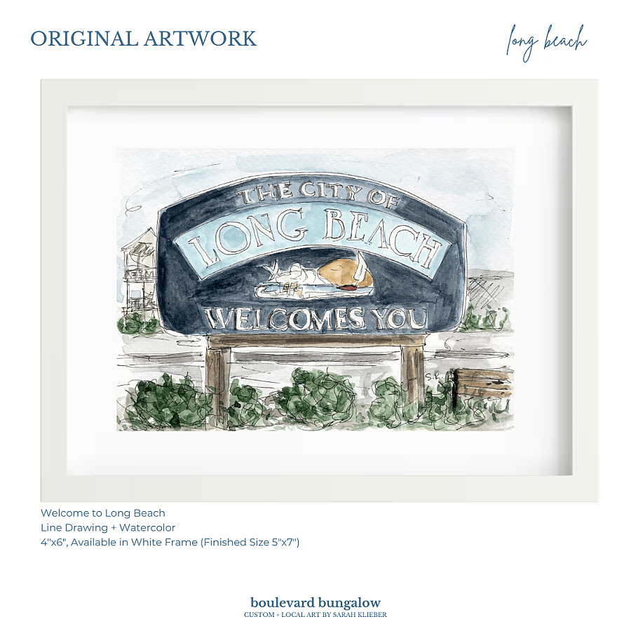 Welcome to Long Beach 4"x 6" 