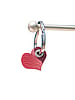 Dark Red Leather Heart Keychain
